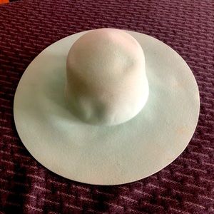 Mint green felt floppy hat
